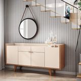 Buffet Balcão Decorativo Albani Sala De Jantar Offwhite/nature G26 - Gran Belo