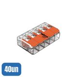 40 Conectores Emenda 4mm 5 Polos 221-415 - Wago