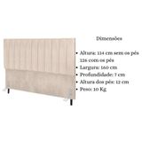 Cabeceira Cama Box Queen 160cm Carla Suede Bege E Frame