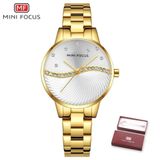 Relógio Feminino Mini Focus Mf0263l À Prova D&#39;água Dourado