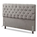 Cabeceira Cama Box Casal Queen Size Lylla 160cm Capitonê Com Frame Linho Bege - Abmaza
