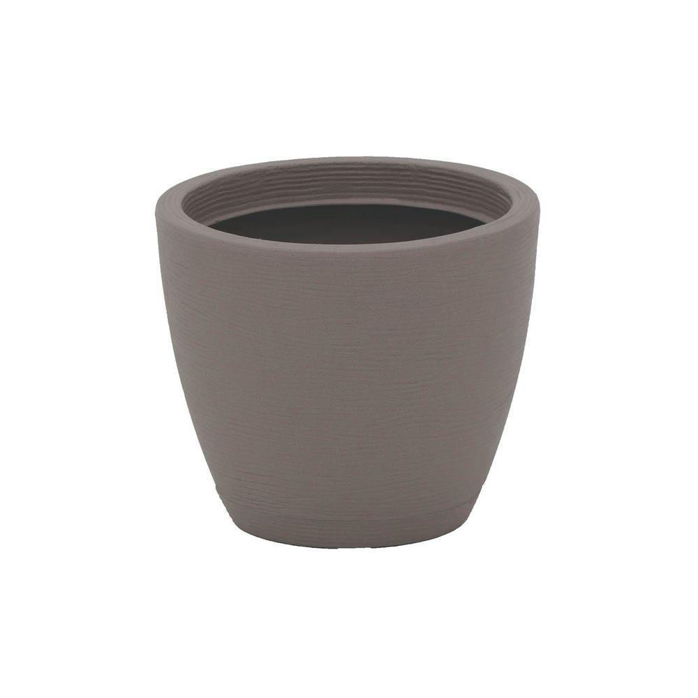 Vaso Com Prato Tramontina Asteca 24 Cm Em Polietileno Concreto Tramontina