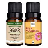 Kit Óleo Essencial Tomilho + Óleo Vegetal Rosa Mosqueta 10ml