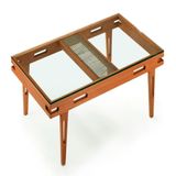 Mesa De Centro Los Ozki 90 Cm X 90 Cm Madeira Eucalipto Cedro Corda Redonda Rami E Tampo De Vidro