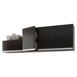 Kit Área De Serviço E Lavanderia Com 02 Armários Aéreo 120cm E 60cm 100% Mdf Preto - Abmaza