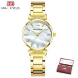 Relógio Feminino Mini Focus Mf0227l À Prova D&#39;água Dourado