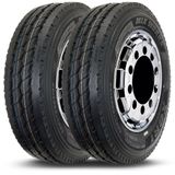 Kit 2 Pneu 275/80r22.5 Xbri Mix Works F1 149/146k Liso Misto