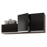 Kit Área De Serviço E Lavanderia Com 02 Armários Aéreo 80cm E 60cm 100% Mdf Preto - Abmaza