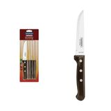 Conjunto De Facas Para Churrasco Jumbo Em Aço Inox Com Cabo Castanho Polywood 6 Peças