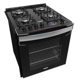 Fogão de Embutir 4 Bocas Preto com Mesa de Vidro e Timer Digital Dako Diplomata Grill 110/220V Bivolt