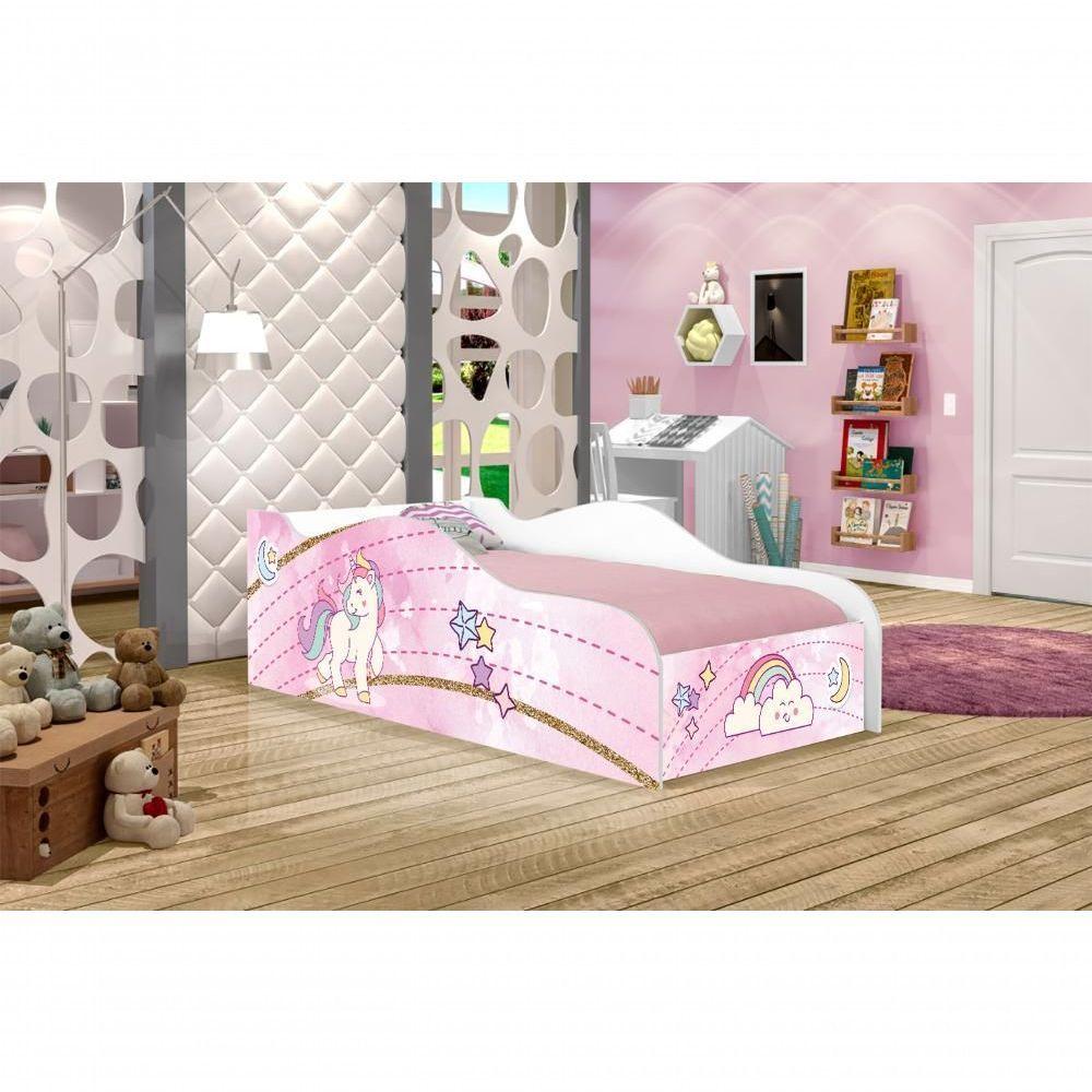 Mini Cama Like Unicórnio Infantil Com Colchão