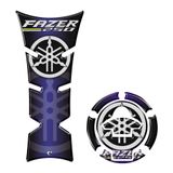 Kit Adesivo Protetor Tanque E Bocal Moto Yamaha Fazer 250 Azul Azul