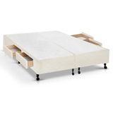 Cama Box Base C-gavetas King Poli Tecido Clean (193x27-c-4 Gavs) - Castor