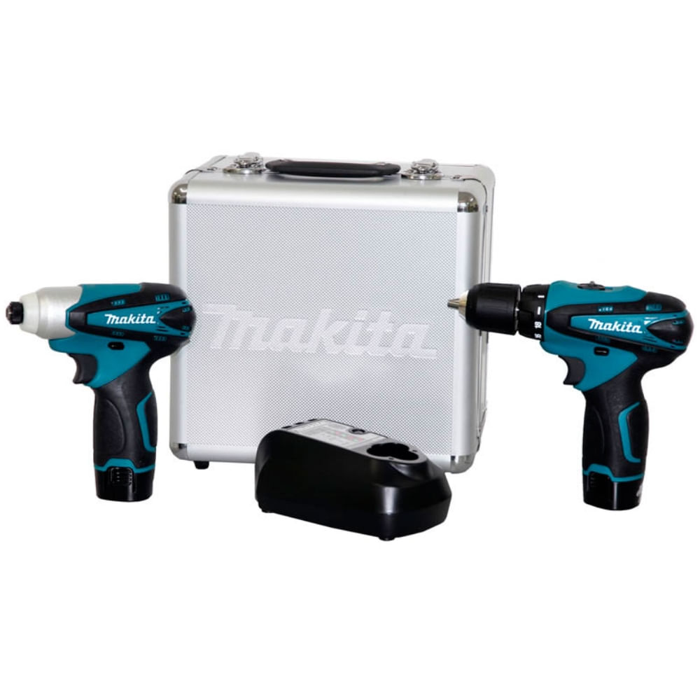 Kit Furadeira Parafusadeira E Parafusadeira De Impacto Bateria Bivolt - Lct204 - Makita