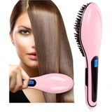 Escova Magic Alisadora Com Lcd- Digital - Bivolt - Rosa