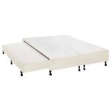 Cama Box Base C-auxiliar Universal King Poli Tecido Clean (193x203x27) - Castor