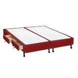 Cama Box Base C-gavetas Queen Poli Tecido Wine (158x27-c-4 Gavs) - Castor