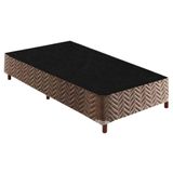 Cama Box Base Universal Solteirão Sommier Rústico Bordado Brown (96x203x30) - Paropas