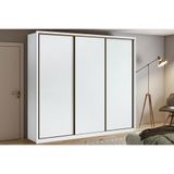 Guarda Roupa Casal 3 Portas De Correr E 6 Gavetas Spazio Branco - Lopas