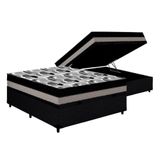 Cama Box Baú Casal: Colchão Espuma Ortobom D33 - Ep Iso 100 Double Facebase Couranoblack(138x188x20)