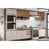 Cozinha Modulada Completa 8pçs 3 Armários 2 Balcões 1 Paneleiro 2 Compl. C8p13 Duna/cristal Henn