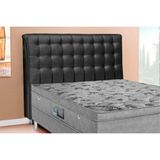 Cabeceira Cama Box Estofada King King Dama Plus Courano Preto - Simbal