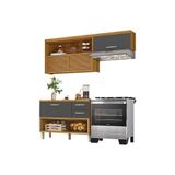 Cozinha Modulada Nesher Princesa 2 Peças (1 Armário + 1 Balcão) C2p21 Freijo/grafite