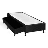 Cama Box Base C-auxiliar Universal Solteiro Poli Tecido Black (78x188x27) - Castor