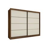 Guarda Roupa Casal 2 Portas De Correr E 6 Gavetas Sevilha Braúna/off White - Europa