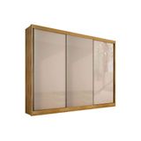 Guarda Roupa Casal 3 Portas De Correr E 6 Gavetas Natus Freijo Cumaru C/ Fendi - Novo Horizonte
