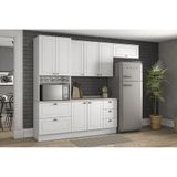 Cozinha Completa Americana 5 (2 Armários1 Balcão1 Paneleiro1 Complemento) C5p16 Branco - Henn