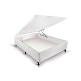Cama Box Baú Viúva Courano White New (128x188x35) - Castor