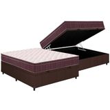 Cama Box Baú Casal: Colchão Ortopédico Ortobom D28 - Ep Airtech 60base Courano Brown(138x188x18)