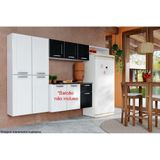 Cozinha Modulada Bertolini Dona Maria 3pçs (1 Armário 1 Paneleiro 1 Complemento) Cpt100 Branco/preto