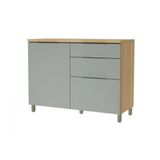 Armário De Cozinha Modulado Balcão Marquesa 1 Porta E 3 Gaveta C/ Tampo 120cm Nature/verde - Nesher