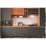 Gabinete De Cozinha Modulado Balcão Macadâmia 120cm 2 Portas 3 Gavetas Freijo/branco - Telasul