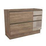 Gabinete De Cozinha Modulado Maxxi G747 1 Porta E 4 Gavetas C/ Vidro P/ Pia Nogal - Kappesberg