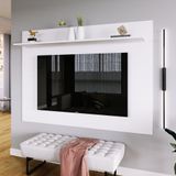 Painel para TV até 50 Polegadas 1 Prateleira Columbia Espresso Móveis Branco Perfect Wood