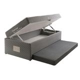 Cama Baú C-auxiliar Conjugado Solteiro: Colchão Molas Bonnel Mh1443 Black (88x188x63) Herval