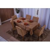 Toalha De Mesa Retangular 8 Lugares Jacquard 1,35x2,60