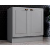 Módulo Cozinha Henn Americana Balcão C/ 2 Portas S/ Tampo 80cm Cinza