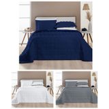 Colcha King Size Istambul Dupla Face 300 Fios - Azul