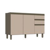 Gabinete P/pia Cozinha Balcão Connect 3 Portas E 2 Gavetas Duna/cristal - Henn