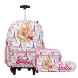 Kit Mochila Escolar Barbie Rodinhas 41cm - Toys 2u