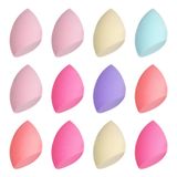 Kit 12 Esponjas Para Maquiagem Gota Chanfrada Base Corretivo