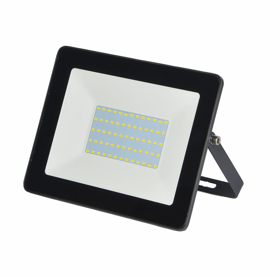 Refletor De LED Pequeno Cor Preto Bivolt Branco Frio Gaya