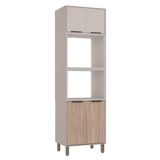 Paneleiro Torre Quente 70cm 4 Portas Stylo Luciane Móveis Cinammon-beige-cumaru