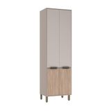 Paneleiro Simples 70cm 4 Portas Stylo Luciane Móveis Cinammon-beige-cumaru