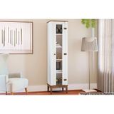 Cristaleira Sala Jantar Mb 1017 1 Porta Freijo/branco - Movelbento