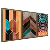 Quadros Chevron Com Moldura Premium 40x60 Kit 3 Peças Titulo 115-rm4